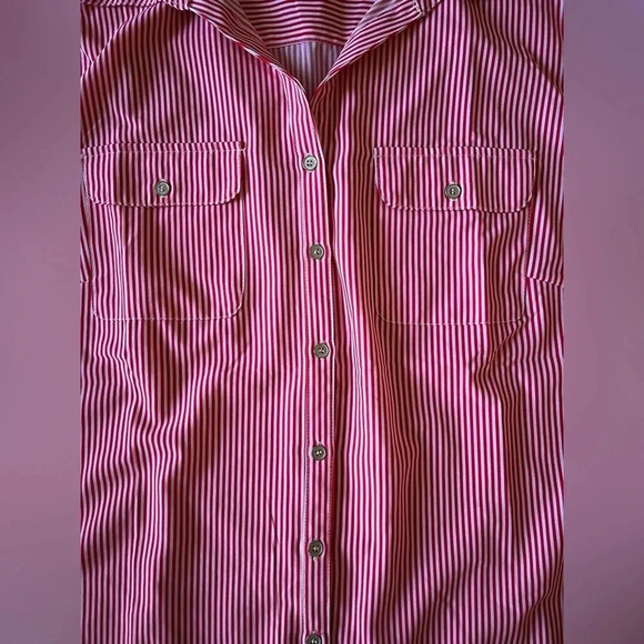 Notations red/pink white stripes Blouse Plus size 2X - Picture 3 of 9